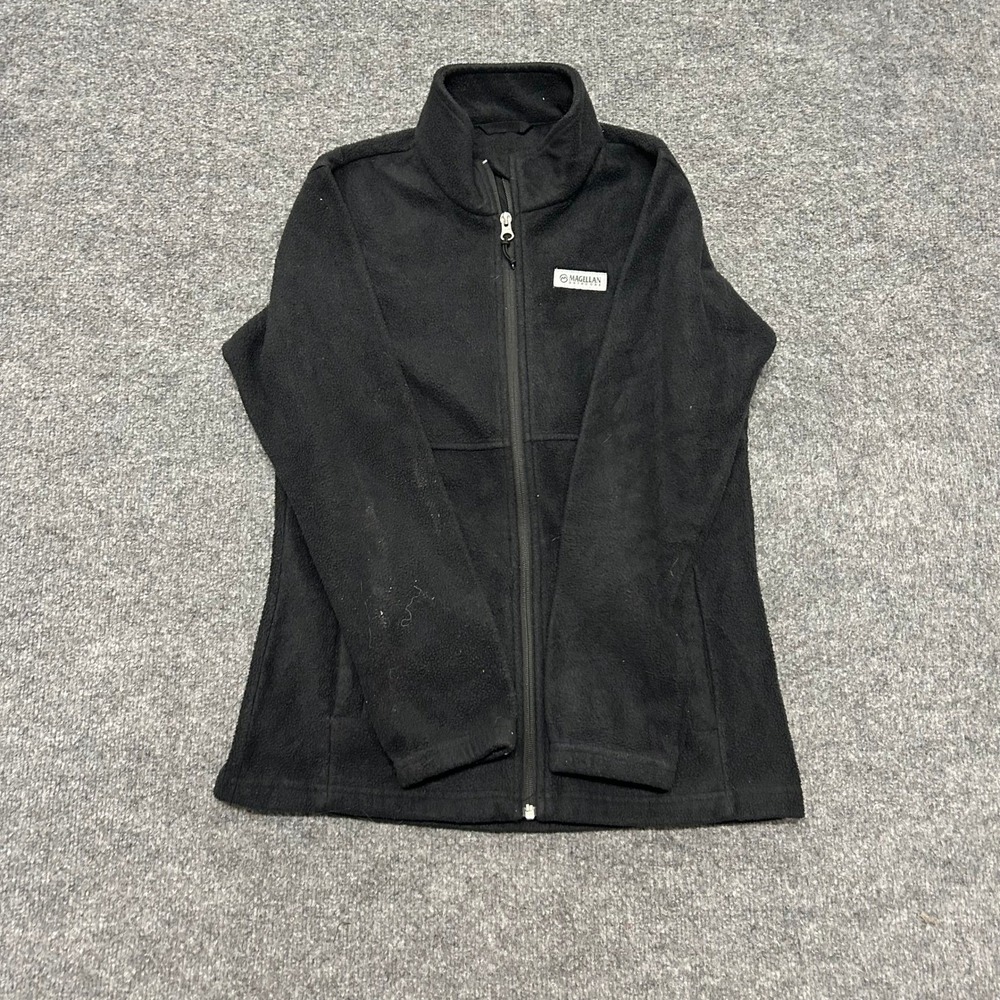 Magellan Fleece Jacket Womens Size M Black Classic Fit Full Zip Outdoor Layer